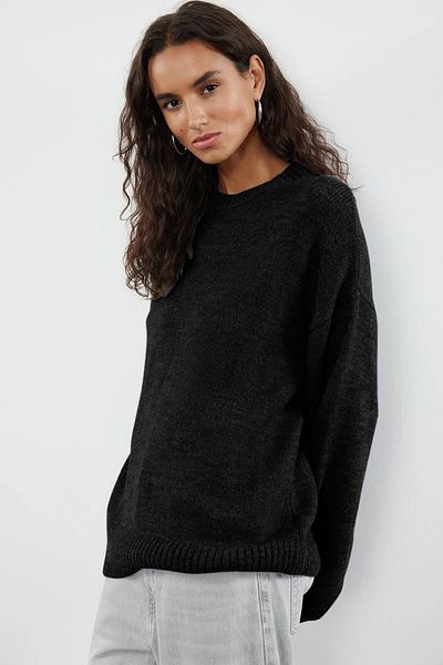 Trendyol Collection Pulover negru cu gât lat pentru bicicletă TWOAW25KZ00168