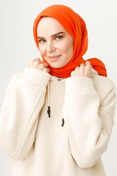 VALORSCARF Γυναικείο σάλι Orange Cotton Kraş