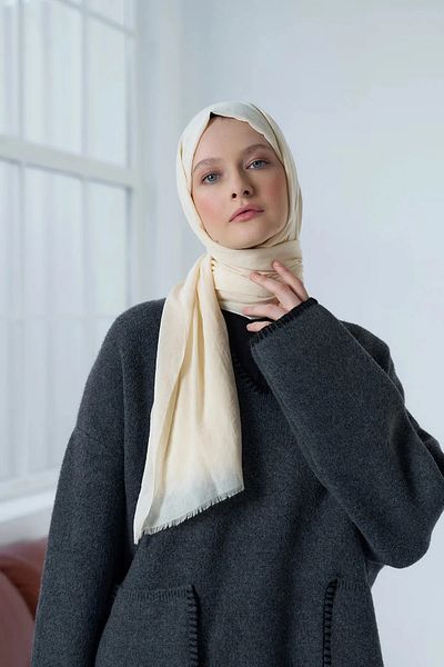 Modakaşmir Neo Cotton Shawl Cream Χρώμα