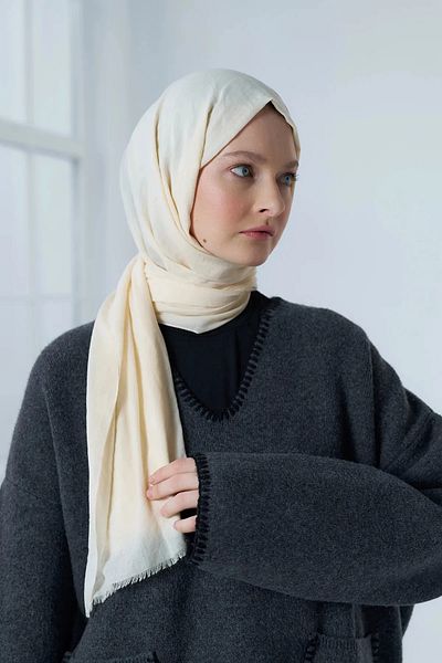 Modakaşmir Neo Cotton Shawl Cream Χρώμα