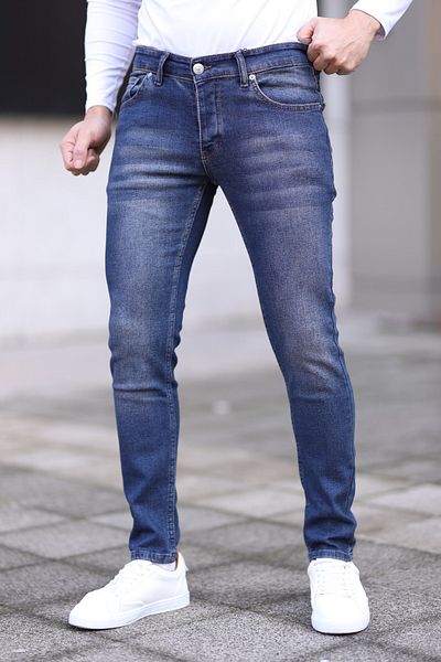 Trendyol Collection Sötétkék Skinny Jeans - Nails farmer nadrág TMNAW25JE00013