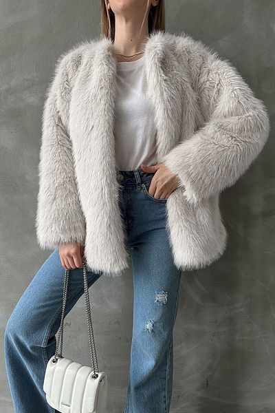 Edit by Trendyol Kožich Ecru Regular Fit - Tedaw25Mo00006