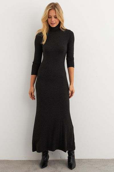 Cool & Modest Γυναικείο Φόρεμα Fisherman Maxi - Anthracite MEY100