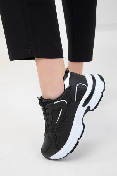 SOHO Czarno-Białe-C Damskie Trampki 18802
