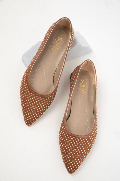 SOHO Tan Suede dámské klasické boty na podpatku – 20168