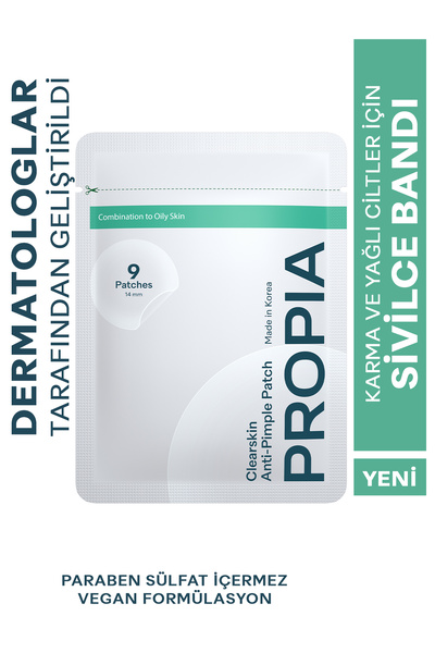 Propia Clearskin Anti-pimple/Acne Patch | Salisilik Asit ve Niasinamid | Şeffaf Sivilce/Akne Bandı 9 Parça