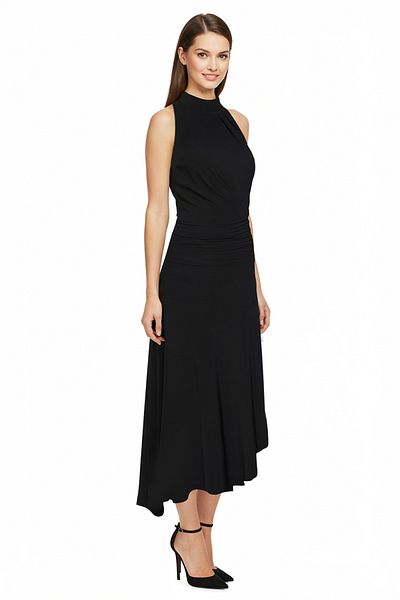 Trendyol Collection Black Hem Frill Detailed Knitted Stylish Evening Dress Night Graduation Dress Tprss25El00005