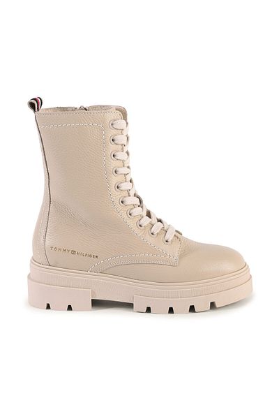 Tommy Hilfiger Stílusos megjelenésű női WedGe sarkú csizma - gumitalp, logó | Krém | fw0fw06732-bitter