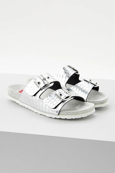 Love Moschino SABOTD.BIRKI30 - Ezüst Stampato PU lökhárítóval