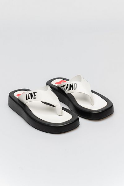 Love Moschino SABOTD.ROW30 Nappa Bianco+Nero Bunte Schuhe