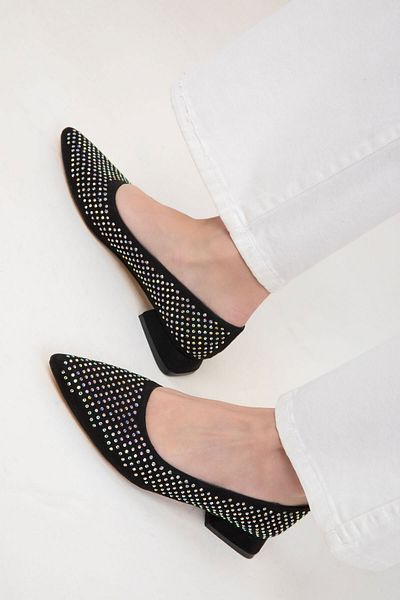 SOHO Classic Black Suede Women's Heeled Shoes - 20168