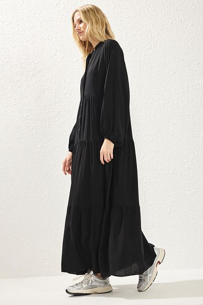 Trendyol Modest Black Viscose Woven Dress Tctss24Eb00221
