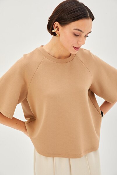 Allyco Κανονικό πλεκτό μπλουζάκι με διπλό μανίκι Crew Neck