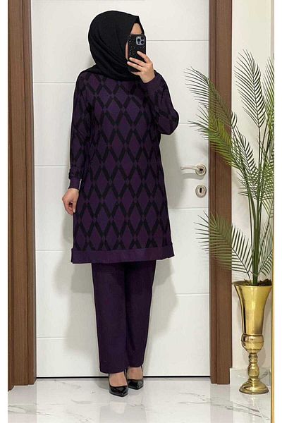 modasura 2111 k 75 DAMSON tunic pants suit new season plus size
