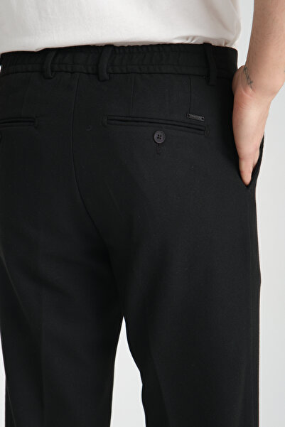 Frappoli Men's Elastic Waist Thick Stamp Look Casual Pants