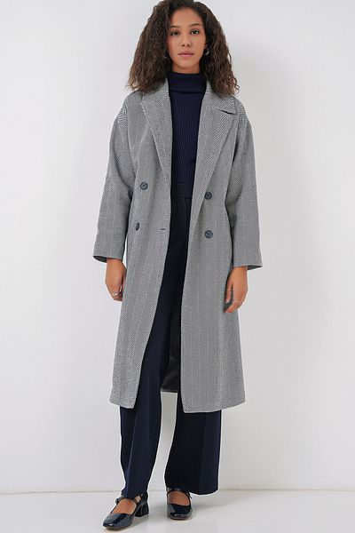 Bigdart 9113 Oversize Wide Cut Μάλλινο Μακρύ Παλτό - F.Navy Blue