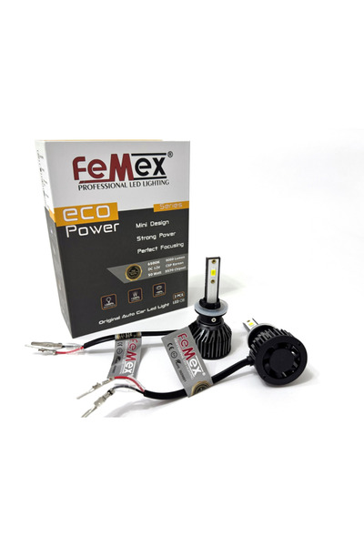 FEMEX Yeni Eco Power H27 Şimşek Etkili Led Xenon Fanlı 50W 9000 Lumen