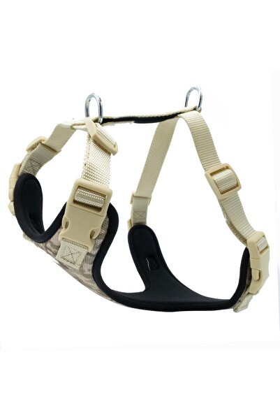 Doggie PETLOVEBUTİK Havalı Dokumadan El Yapımı Köpek Göğüs Tasması S-1,5x40-50cm - KHAKI