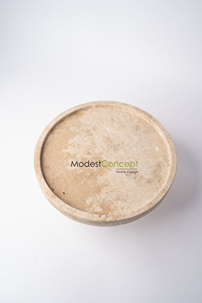 Modestmar Natural Travertine Marble Cake Stand - Cake Presentation - Cake Serving with Marble Legs