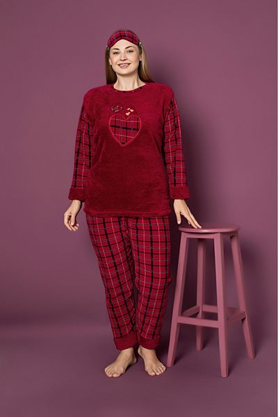 Asel Plus Size Fleece Pajama Set