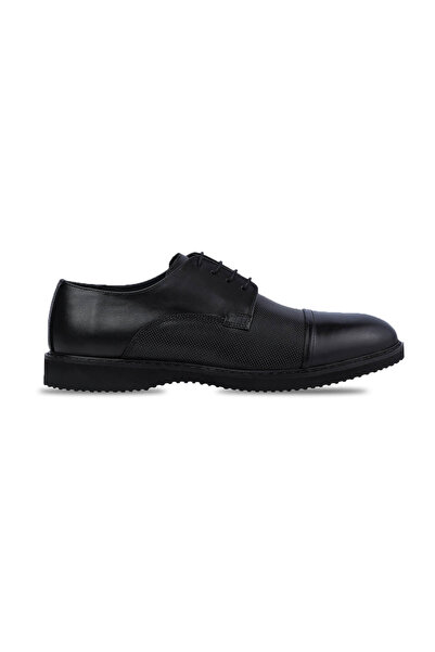Hatemoğlu Black Casual Lace-Up Leather Shoes