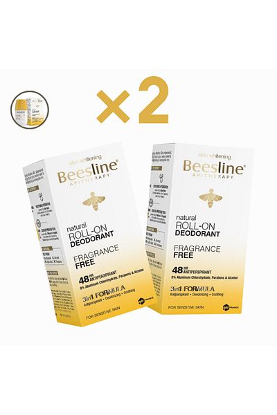 Beesline مزيل العرق رول أون - خالي من العطور x2