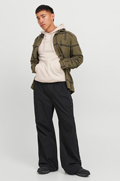 Jack & Jones JACK&JONES 12242225 Φούτερ με κουκούλα με γράμματα και 2 κλωστές σαρδόνικο χρώμα