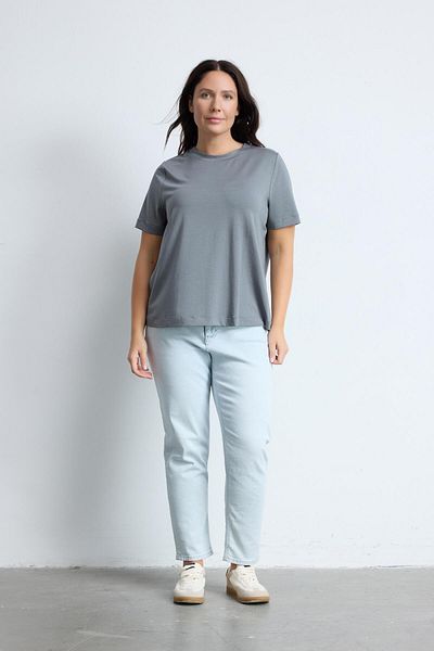 LUOKK Bradley Plus Size Anthracite Basic T-Shirt - Crew Neck