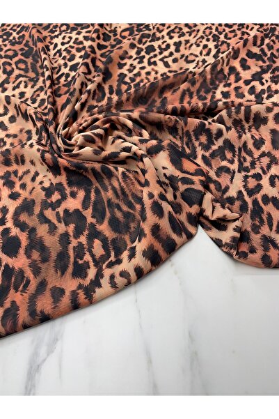 ipekkumaş Leopar Desen Elbiselik Şifon Kumaş Ürünümüz Adet Olarak Satılır 1 A...