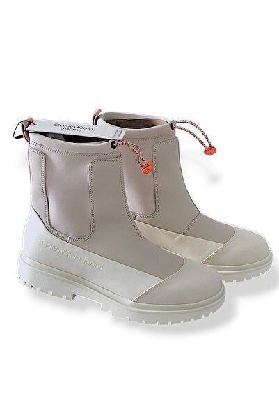 Calvin Klein CALVİN KLEİN CHUNKY BEJ 38 Numara Combat Chelsea Boot Rub Kadın Bot  TURUNCU Bağcıklı  ESNEK Boğazlı