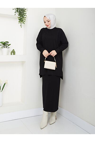 MODAMÜNASİP Set dublu confortabil și elegant cu fustă minunată, mercerizată, ...