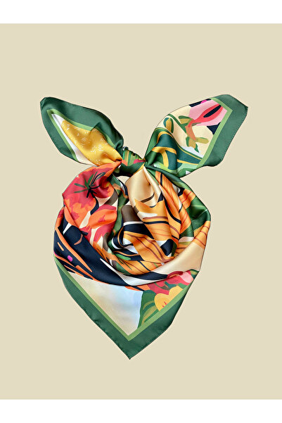 Bolder Green Spring Patterned 70*70 Scarf Scarf