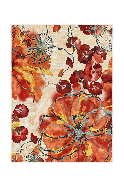 Homefesto Dekoratif Özel Tasarım Yıkanabilir,İnce, Kaymaz Tabanlı, Modern Hal...