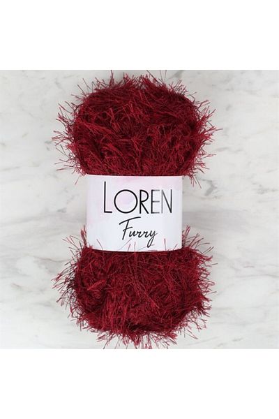 shop Loren Furry Burgundy Hand Knitting Lanyard - Rf026 - 34054
