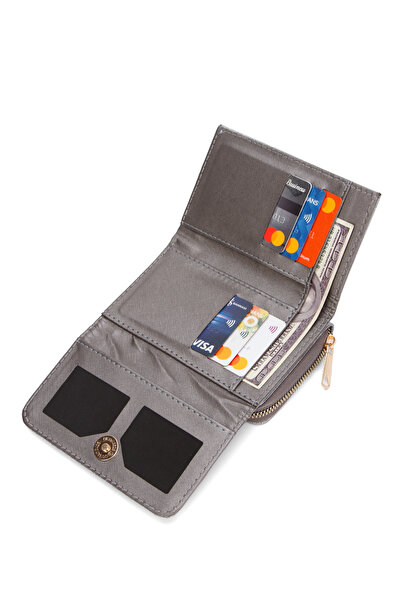 Newish Women's Stylish Wallet and Card Holder with Zipper and Magnetic Coin Compartment