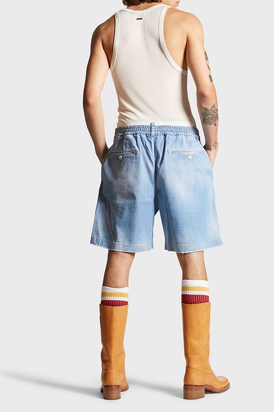DSquared2 Men's Oversize Short - Stretch Cotton, Regular Waist, Wide Leg S74Mu0823 S30341 470