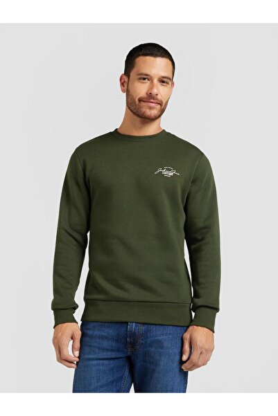 Jack & Jones JACK&JONES 12256837 SOL GOGUS YAZILI YUVARLAK YADA UZUN KOL SWEAT