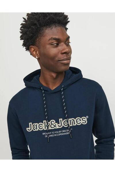 Jack & Jones JACK&JONES 12246802 ORIGINALS СВІТШОТ З НАДПИСАМИ ТА КАПЮШОНОМ
