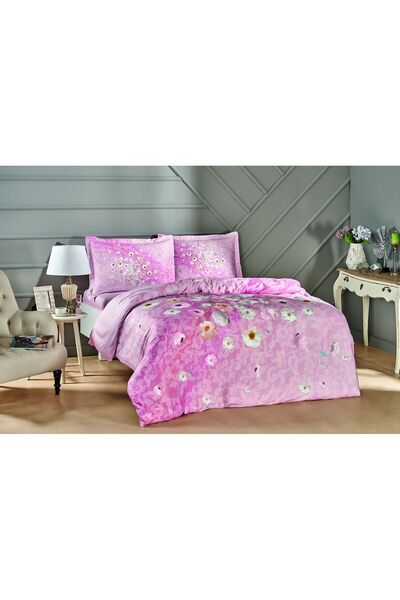 Taç SET DE PAT SATINAT COROANĂ DIMENSIUNE DUBLĂ 200x220cm