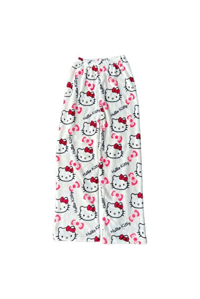 Gofeel Hello Kitty Peluş Halloween Unisex  Oversize Bol Paça Eşofman Altı