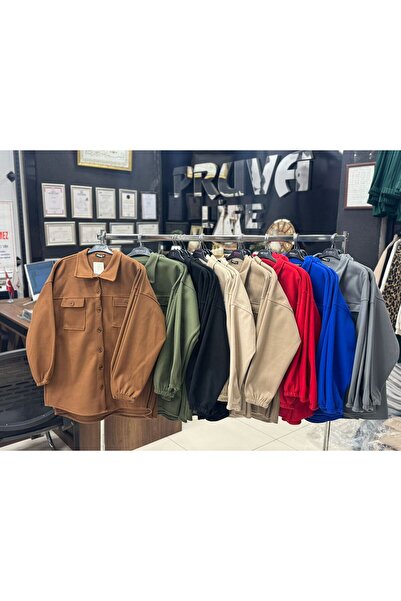 Kaşe Cepli Oversize Gömlek