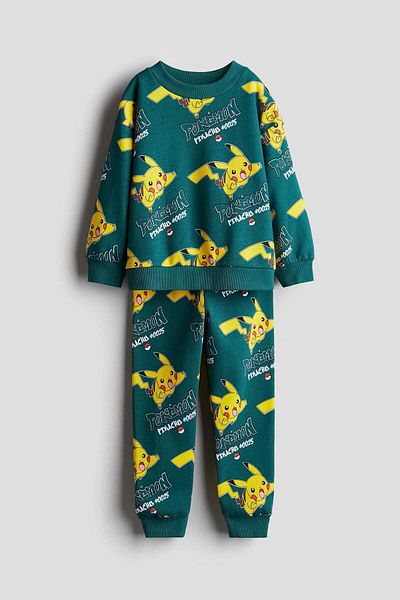 H&M 2-piece Printed Sweatshirt Set