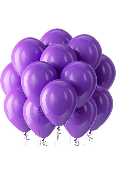 Home Zone 100 Pack 12 inch Round Helium Purple Balloons for Wedding