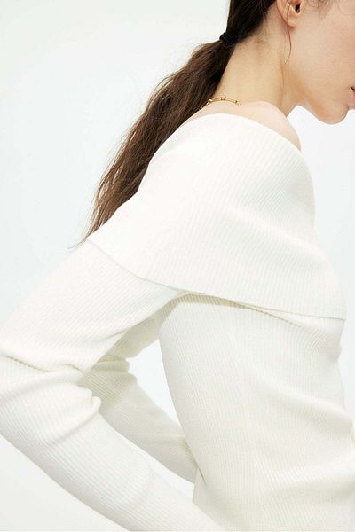 H&M Rib-knit off-the-shoulder top