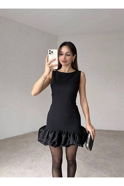 LOKADI Rochie mini cu tiv fără mâneci, cu pantaloni scurți cu volane