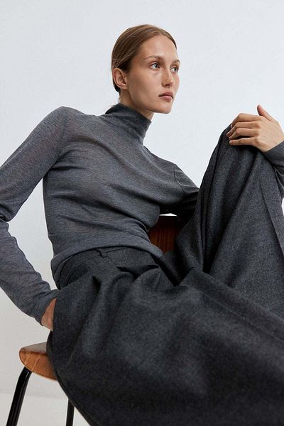 H&M Modal-blend Polo-neck Top