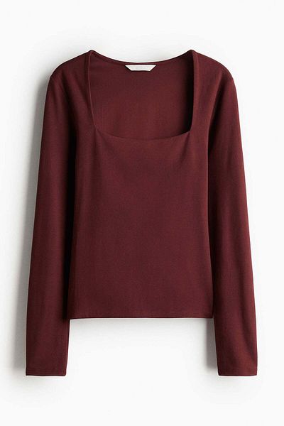 H&M قميص جيرسي بأكمام طويلة