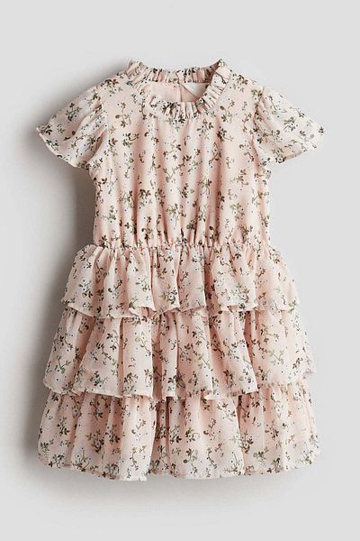H&M Flounced chiffon dress