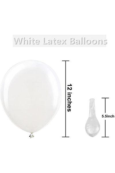 Home Zone 100 Pack 12 inch Round White Latex Helium Balloons