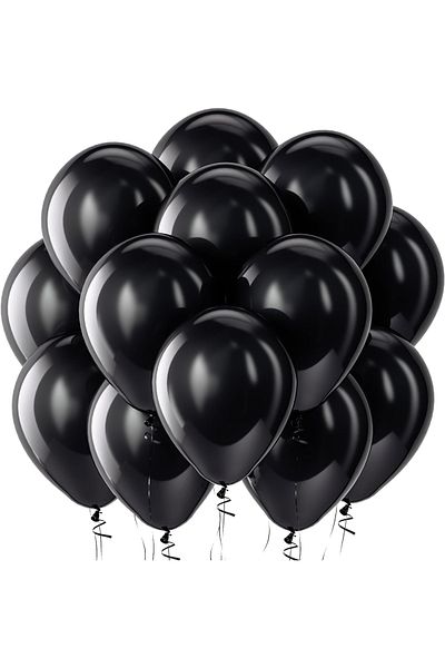 Home Zone 100 Pack 12 inch Round Helium Balloons for Black Themed